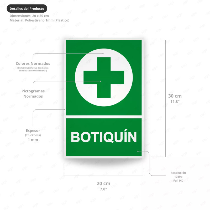‣ Rótulo de Ruta de Evacuación - Botiquín  | SIGO
