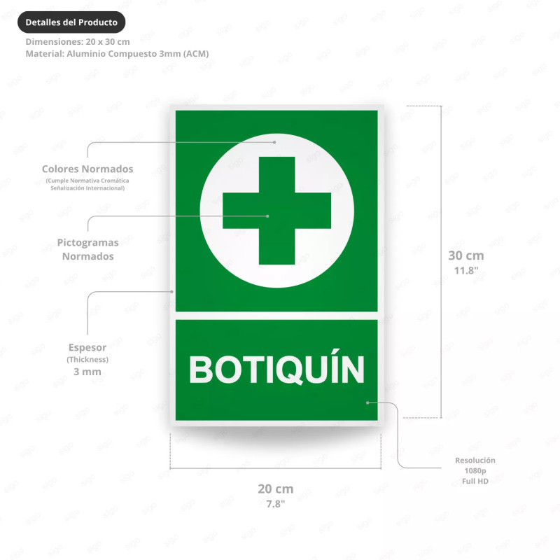‣ Rótulo de Ruta de Evacuación - Botiquín  | SIGO