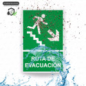‣ Rótulo de Ruta de Evacuación - Ruta de Evacuación flecha pa...| SIGO