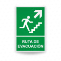 ‣ Rótulo de Ruta de Evacuación - Ruta de Evacuación flecha pa...| SIGO