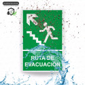 ‣ Rótulo de Ruta de Evacuación - Ruta de Evacuación flecha pa...| SIGO