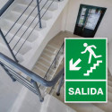 ‣ Rótulo de Ruta de Evacuación - Salida flecha abajo lado iz... | SIGO