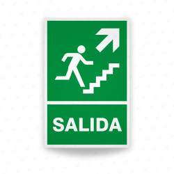 Rótulo de Ruta de Evacuación - Salida Flecha lado Derecho para Ascenso |Cod. EV-016