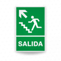 ‣ Rótulo de Ruta de Evacuación - Salida flecha arriba lado iz... |SIGO
