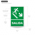 ‣ Rótulo de Ruta de Evacuación - Salida flecha abajo lado de... | SIGO