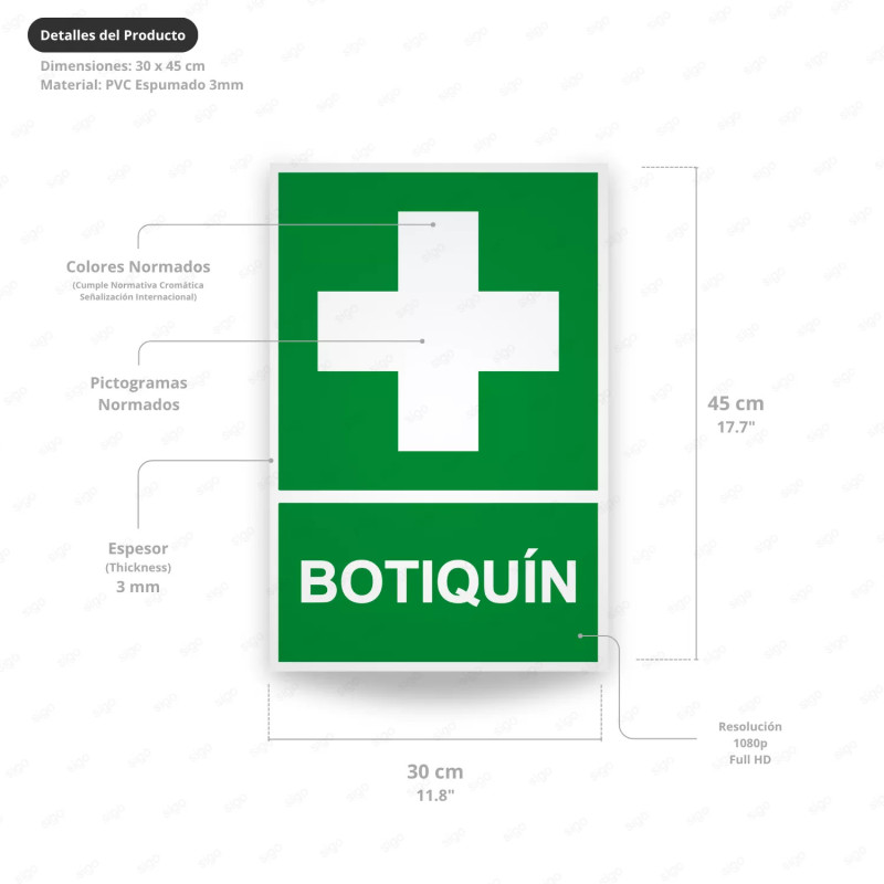 ‣ Rótulo de Ruta de Evacuación - Botiquín  | SIGO