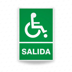 Rótulo de Ruta de Evacuación - Salida Personas Discapacitadas|Cod. EV-019