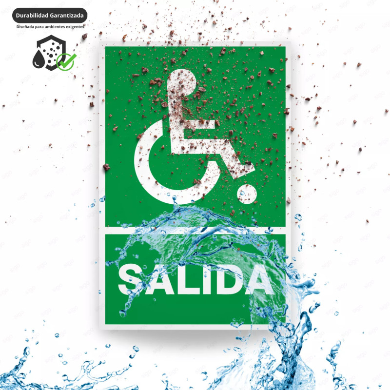 ‣ Rótulo de Ruta de Evacuación - Salida Personas Discapacitadas | SIGO