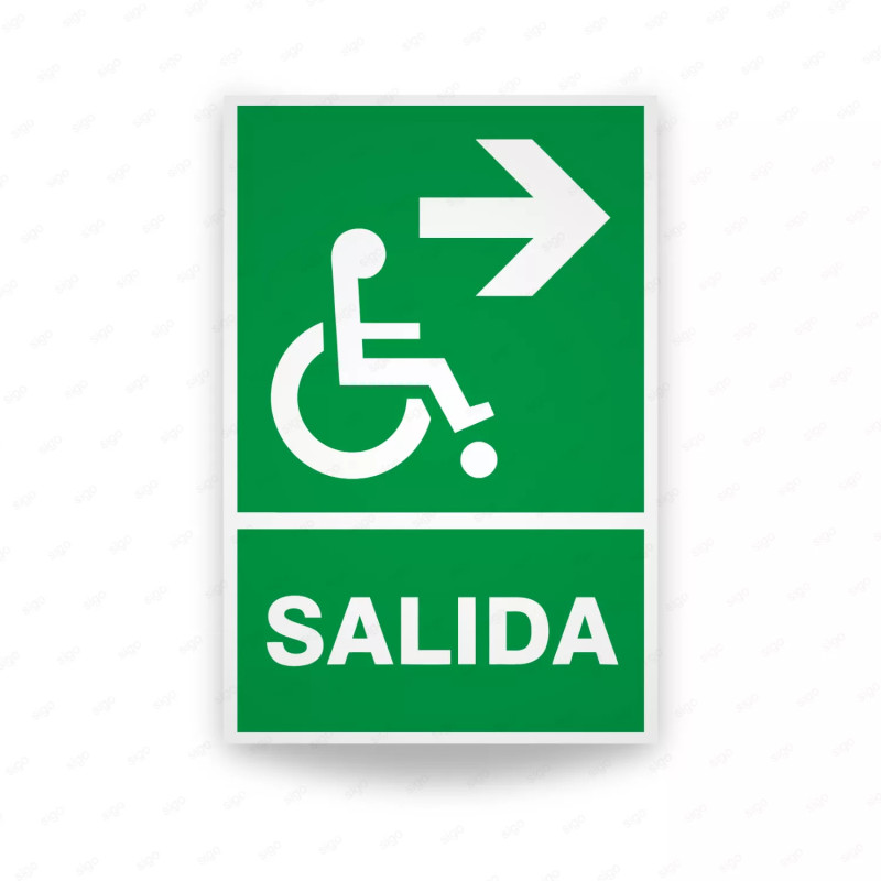 ‣ Rótulo de Ruta de Evacuación - Salida Personas Discapacita... | SIGO