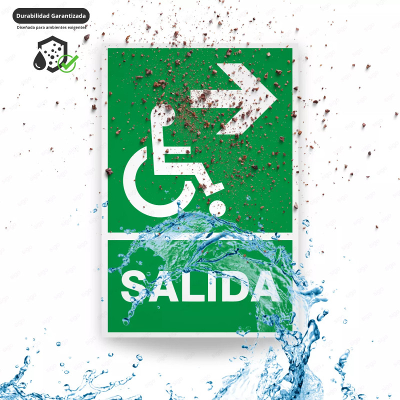 ‣ Rótulo de Ruta de Evacuación - Salida Personas Discapacita... | SIGO