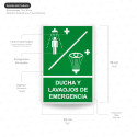‣ Rótulo de Ruta de Evacuación - Ducha y Lavaojos de Emerge...  | SIGO