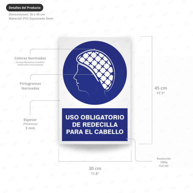 ‣ Uso obligatorio redecilla cabello - Rótulo | SIGO