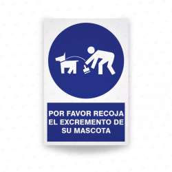 Rótulo de Obligación - Por favor Recoja el Excremento de su Mascota | Cod. OB-175