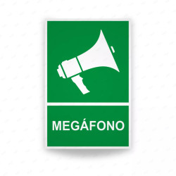 Rótulo de Ruta de Evacuación - Megáfono | Cod. EV-062