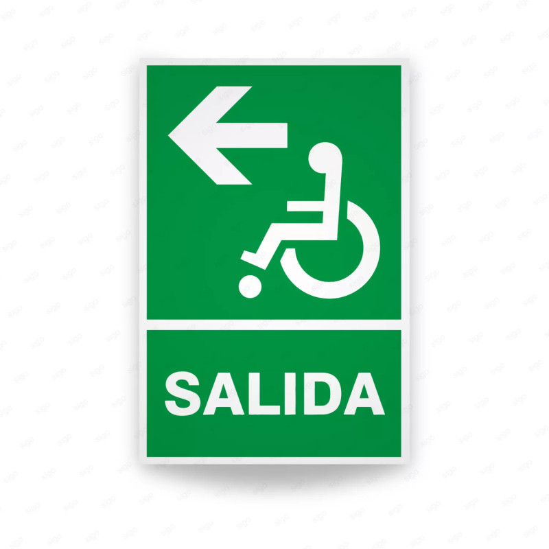 ‣ Rótulo de Ruta de Evacuación - Salida Personas Discapacita... | SIGO