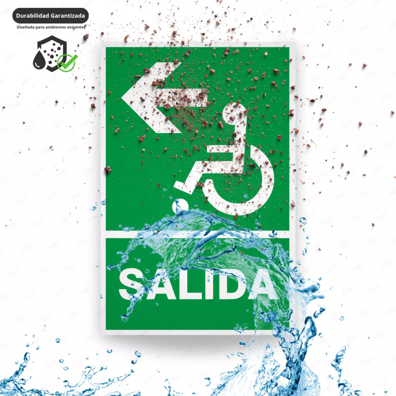 ‣ Rótulo de Ruta de Evacuación - Salida Personas Discapacita... | SIGO