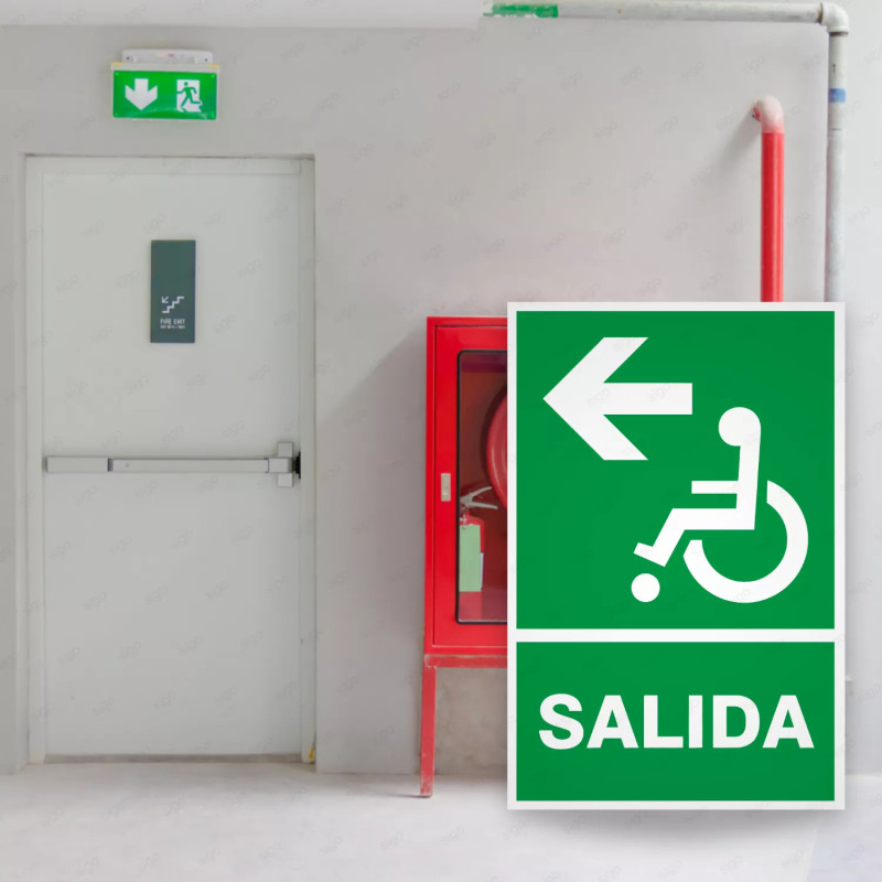 ‣ Rótulo de Ruta de Evacuación - Salida Personas Discapacita... | SIGO