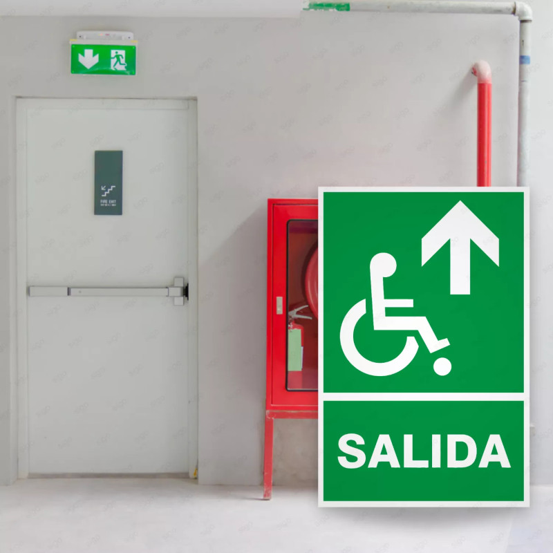 ‣ Rótulo de Ruta de Evacuación - Salida Personas Discapacita... | SIGO