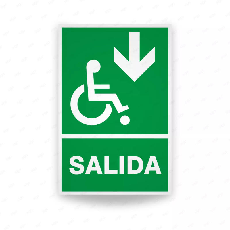 ‣ Rótulo de Ruta de Evacuación - Salida Personas Discapacita... | SIGO