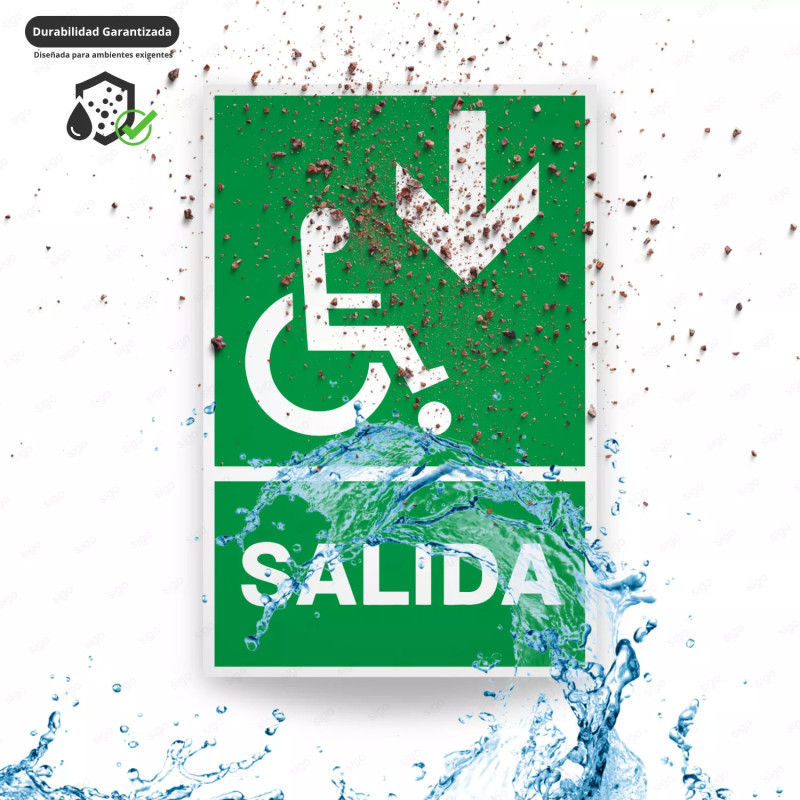 ‣ Rótulo de Ruta de Evacuación - Salida Personas Discapacita... | SIGO