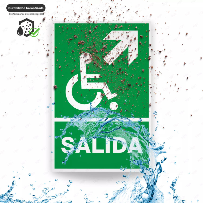 ‣ Rótulo de Ruta de Evacuación - Salida Personas Discapacita... | SIGO