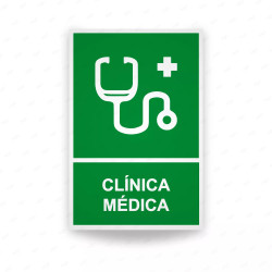 Rótulo de Ruta de Evacuación - Clínica Médica | Cod. EV-064