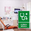 ‣ Rótulo de Ruta de Evacuación -  Clínica Médica | SIGO