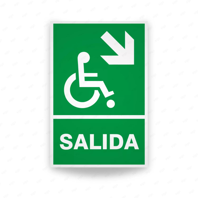 ‣ Rótulo de Ruta de Evacuación - Salida Personas Discapacita... | SIGO