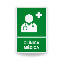 Rótulo de Ruta de Evacuación - Clínica Médica | Cod. EV-065