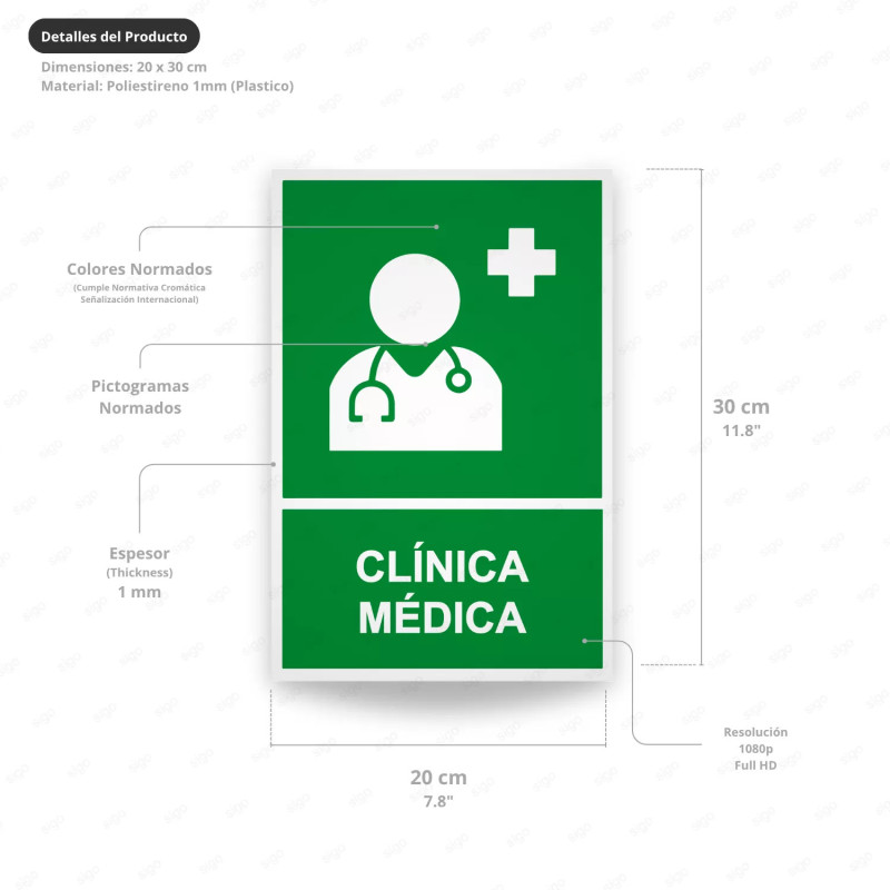 ‣ Rótulo de Ruta de Evacuación -  Clínica Médica | SIGO