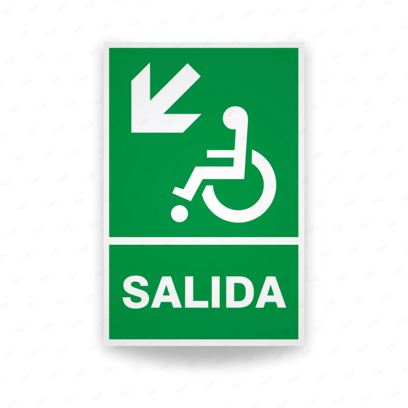 ‣ Rótulo de Ruta de Evacuación - Salida Personas Discapacita... | SIGO