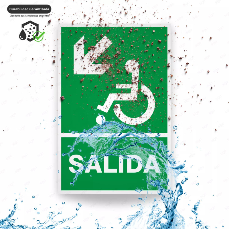‣ Rótulo de Ruta de Evacuación - Salida Personas Discapacita... | SIGO