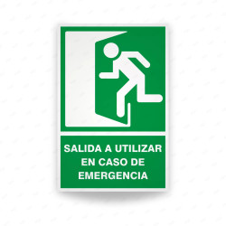 Rótulo de Ruta de Evacuación - Salida a Utilizar en Caso de Emergencia lado izquierdo|Cod. EV-029