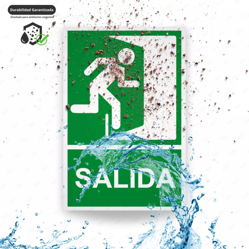 ‣ Rótulo de Ruta de Evacuación - Salida lado izquierdo | SIGO