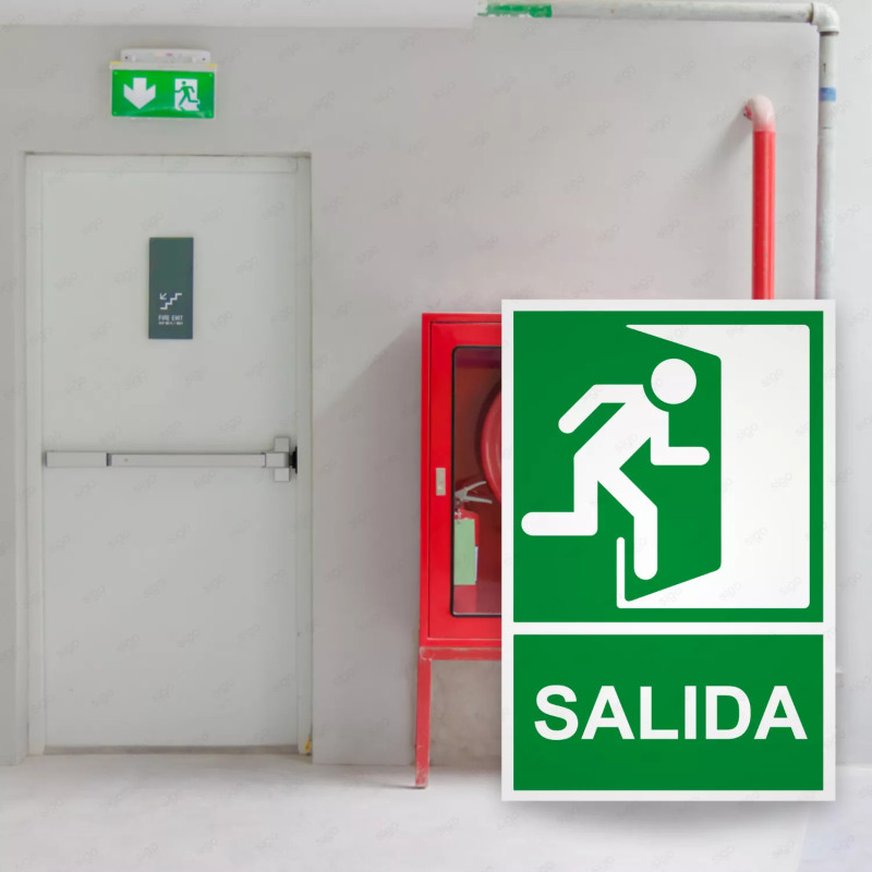 ‣ Rótulo de Ruta de Evacuación - Salida lado izquierdo | SIGO
