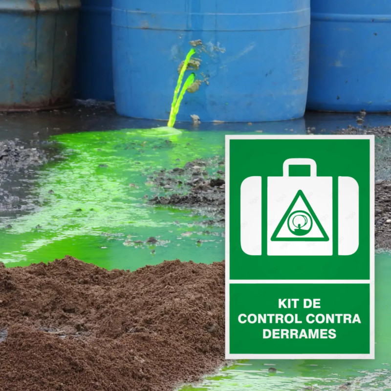 ‣ Rótulo de Ruta de Evacuación -  Kit Control de Derrames | SIGO