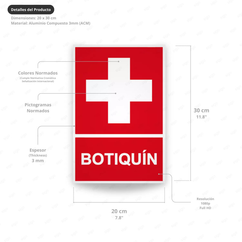 ‣ Rótulo de Ruta de Evacuación - Botiquín  | SIGO