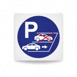 Rótulo de Obligación - Obligatorio estacionarse en reversa| Cod. OB-042