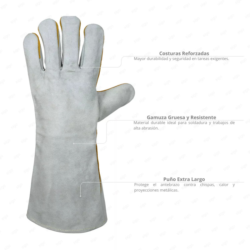 ‣ Guante de Gamuzón Manga Mediana resistente | SIGO