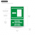‣ Rótulo de Ruta de Evacuación - Salida de Socorro Deslizar... | SIGO