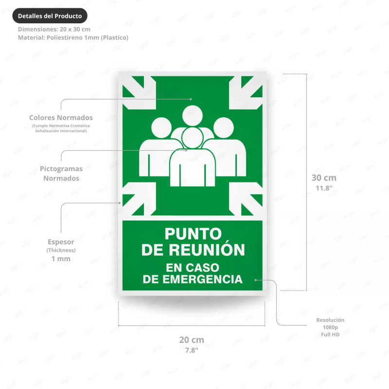 ‣ Rótulo de Ruta de Evacuación - Punto de Reunión en Caso de... | SIGO