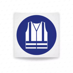 Rótulo de Obligación - Uso obligatorio chaleco reflectante | Cod. OB-046