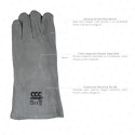 ‣ Guante para Soldador 14” de Gamuza Gris | SIGO