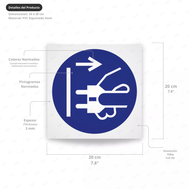 ‣ Rótulo Obligación: Desenchufar tras uso... | SIGO