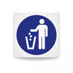 Rótulo de Obligación - Deposite la basura en su lugar| Cod. OB-053