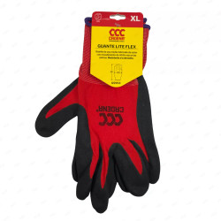 Guante de nitrilo lite flex negro con rojo-Cadena, Varias Tallas