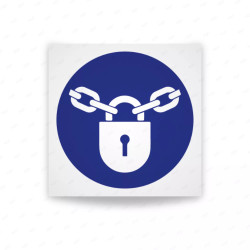 Rótulo de Obligación - Uso obligatorio de candado de seguridad | Cod. OB- OB-054