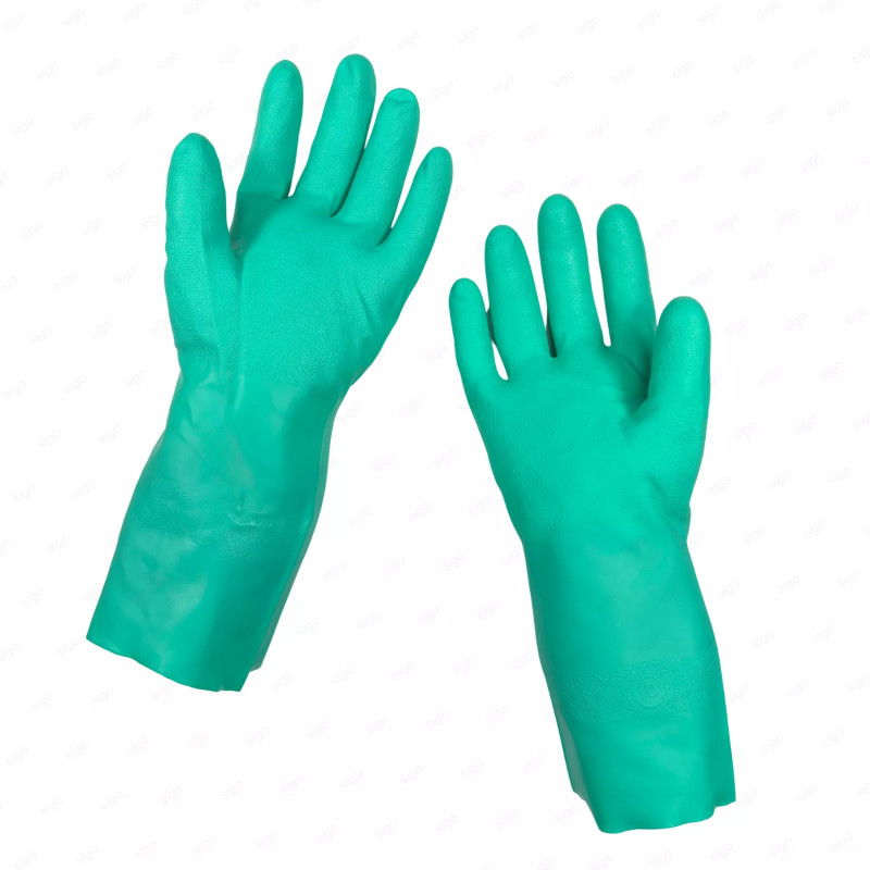 ‣ Guante de nitrilo liso clorinado resistente a químicos | SIGO