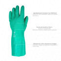 ‣ Guante de nitrilo liso clorinado resistente a químicos | SIGO