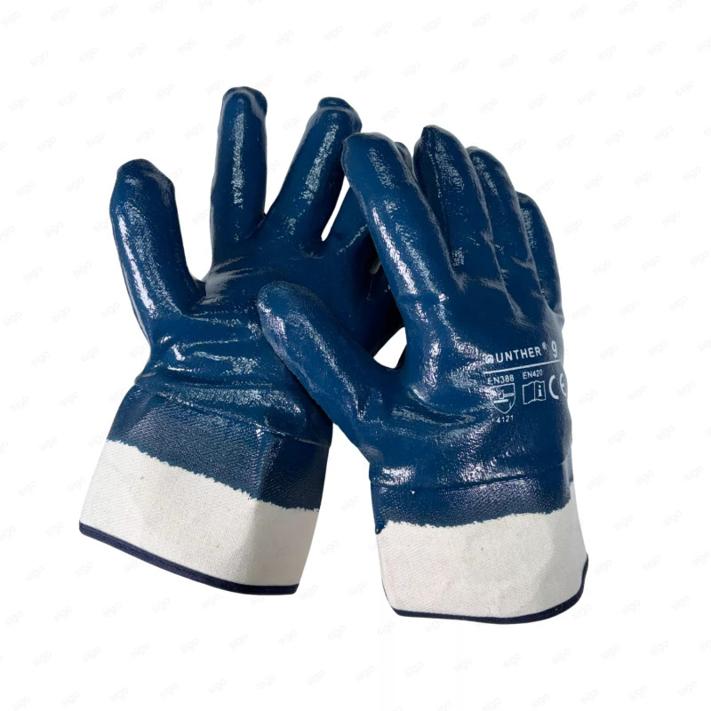 ‣ Guante de Nitrilo Liso Puño Abierto resistente | SIGO